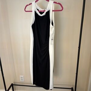 Lauren Ralph Lauren Black and White Sleeveless Midi Dress